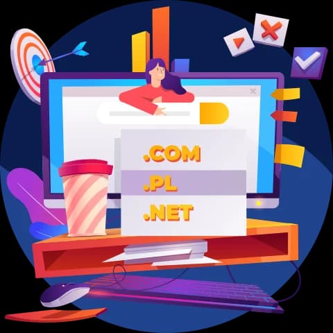 rozszerzenia domen .com .pl .net